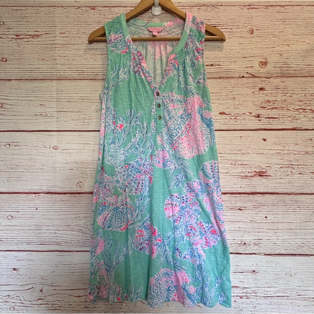 Lilly Pulitzer Essie Dress in Minty Fresh Fansea Sz S - Picture 4 of 13
